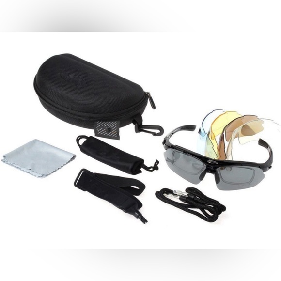 Outdoor Sports Riding Sunglasses. 5 Changeable Lens Variations. Comfy Nose-pads - Picture 2 of 12